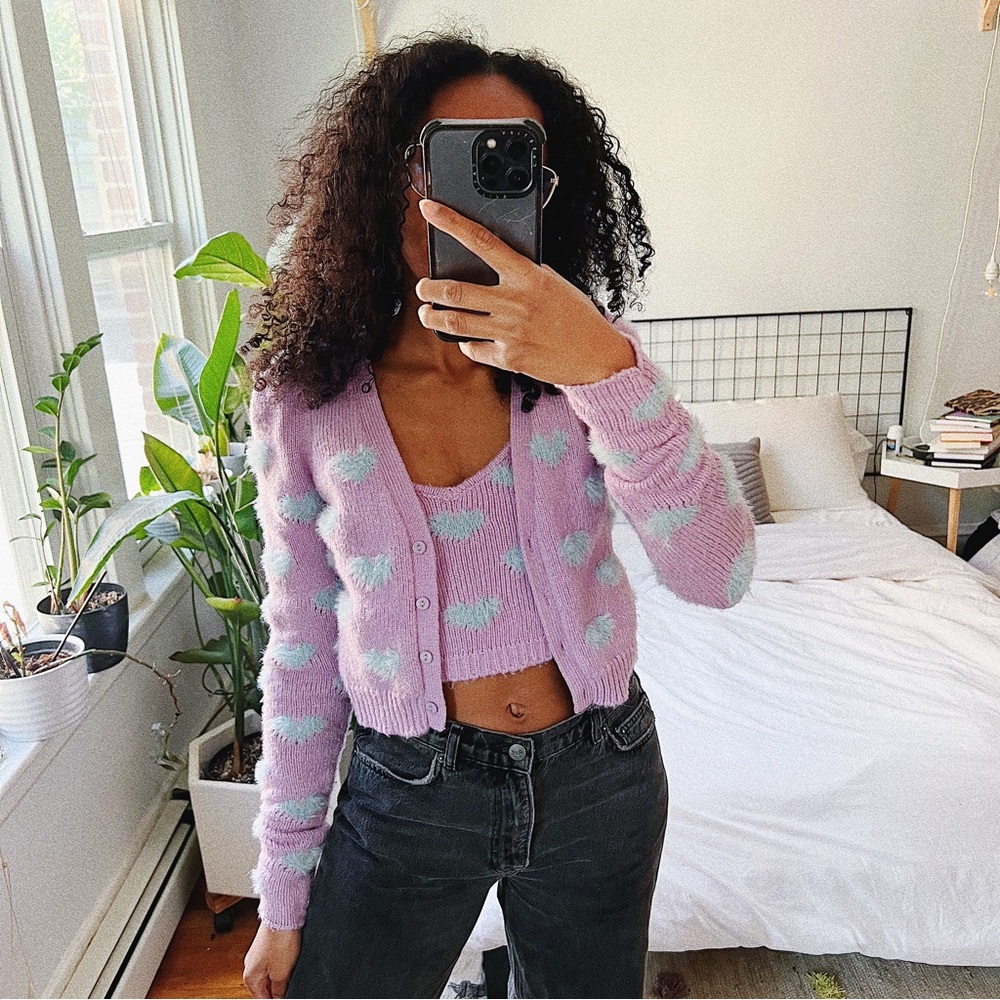 For Love & Lemons Scarlet Top and Cardigan set - XS